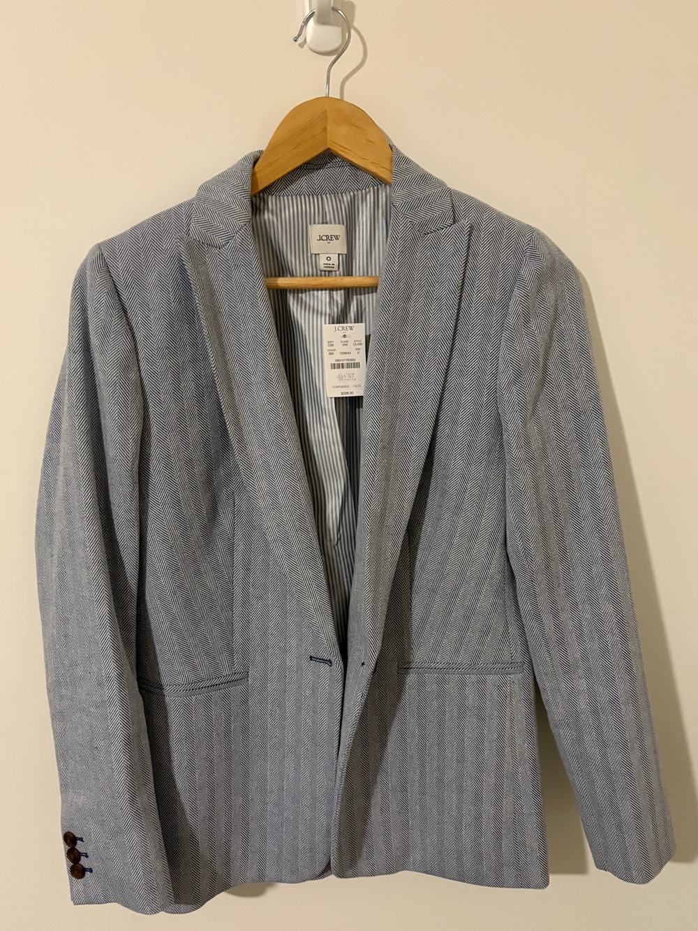 J. Crew Pale Blue Pinstripe Women's Blazer